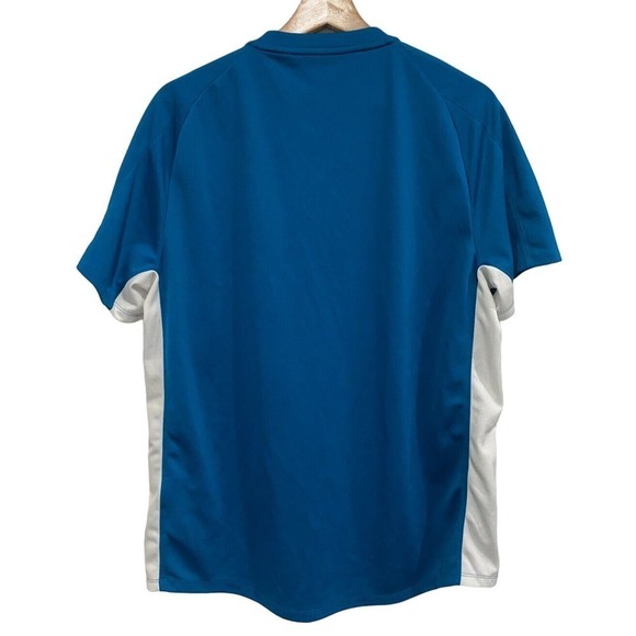 Nike Dry Fit Standard fit V neck blue & white short sleeve jersey men's size L - Picture 3 of 4